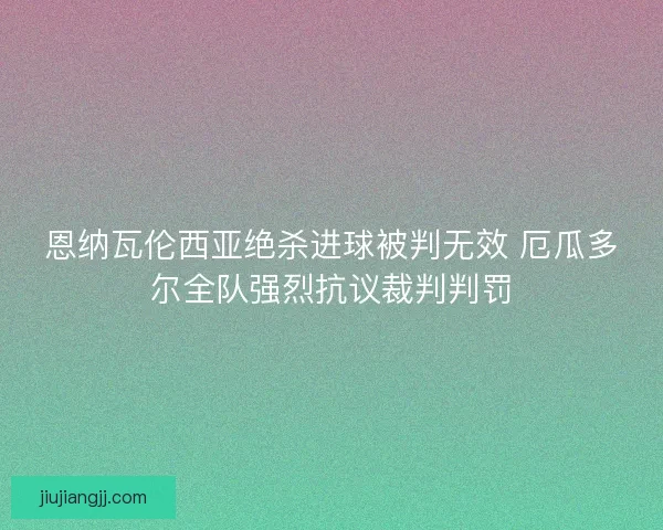 恩纳瓦伦西亚绝杀进球被判无效 厄瓜多尔全队强烈抗议裁判判罚